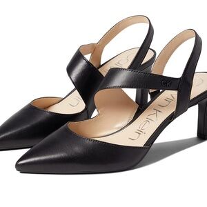 Calvin Klein Larin Strappy Pointed Toe Heel Women’s Sz 9.5 Leather Black